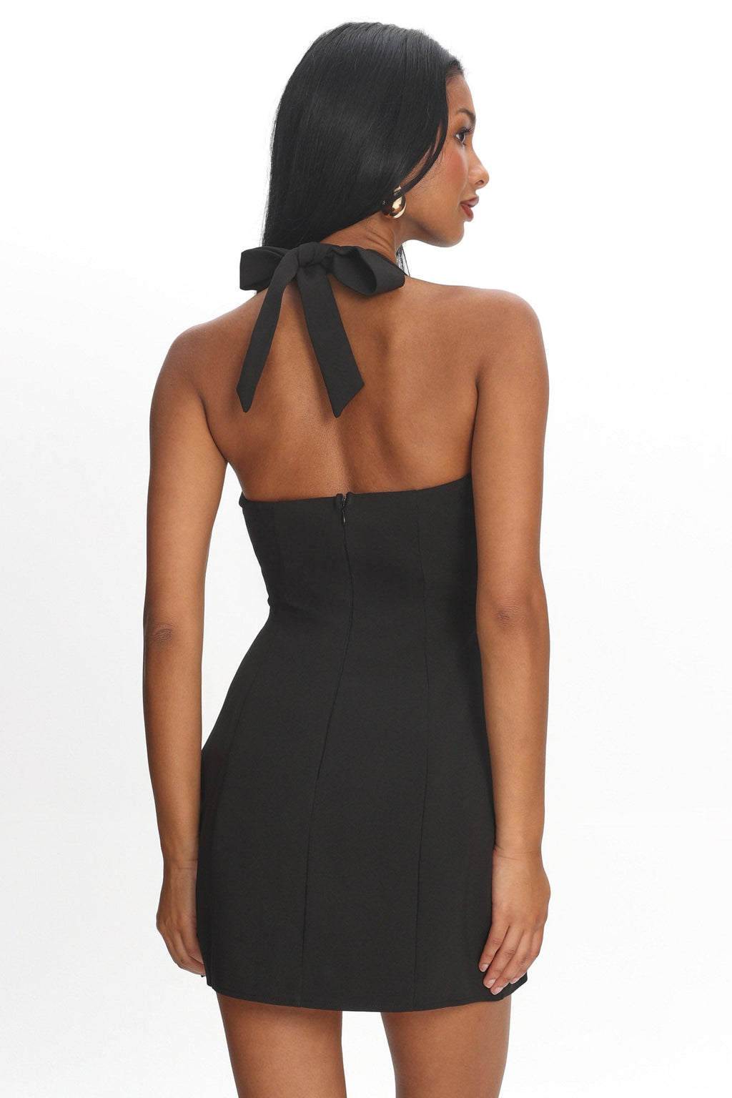 Elisabet Halter Neck Mini Dress Black