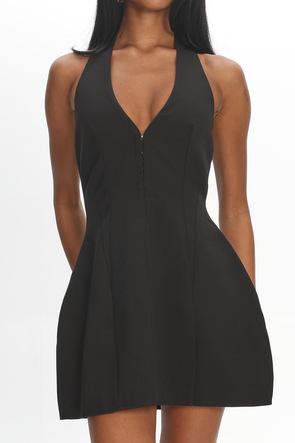 Elisabet Halter Neck Mini Dress Black