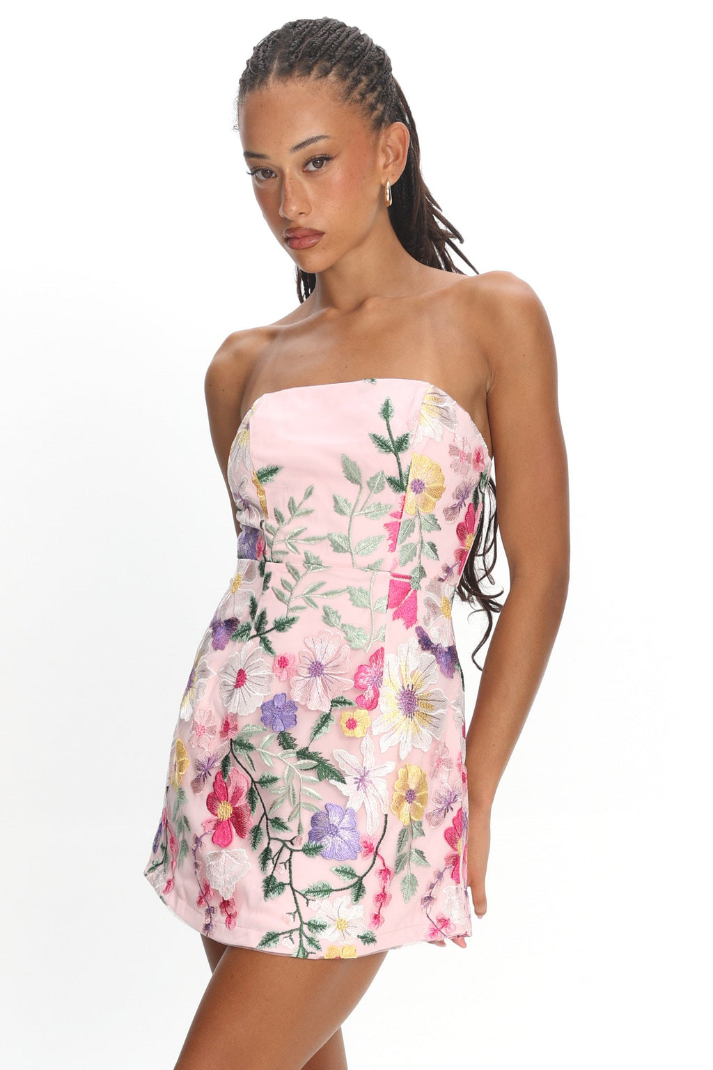 Entered The Chat Strapless Mini Dress Multi