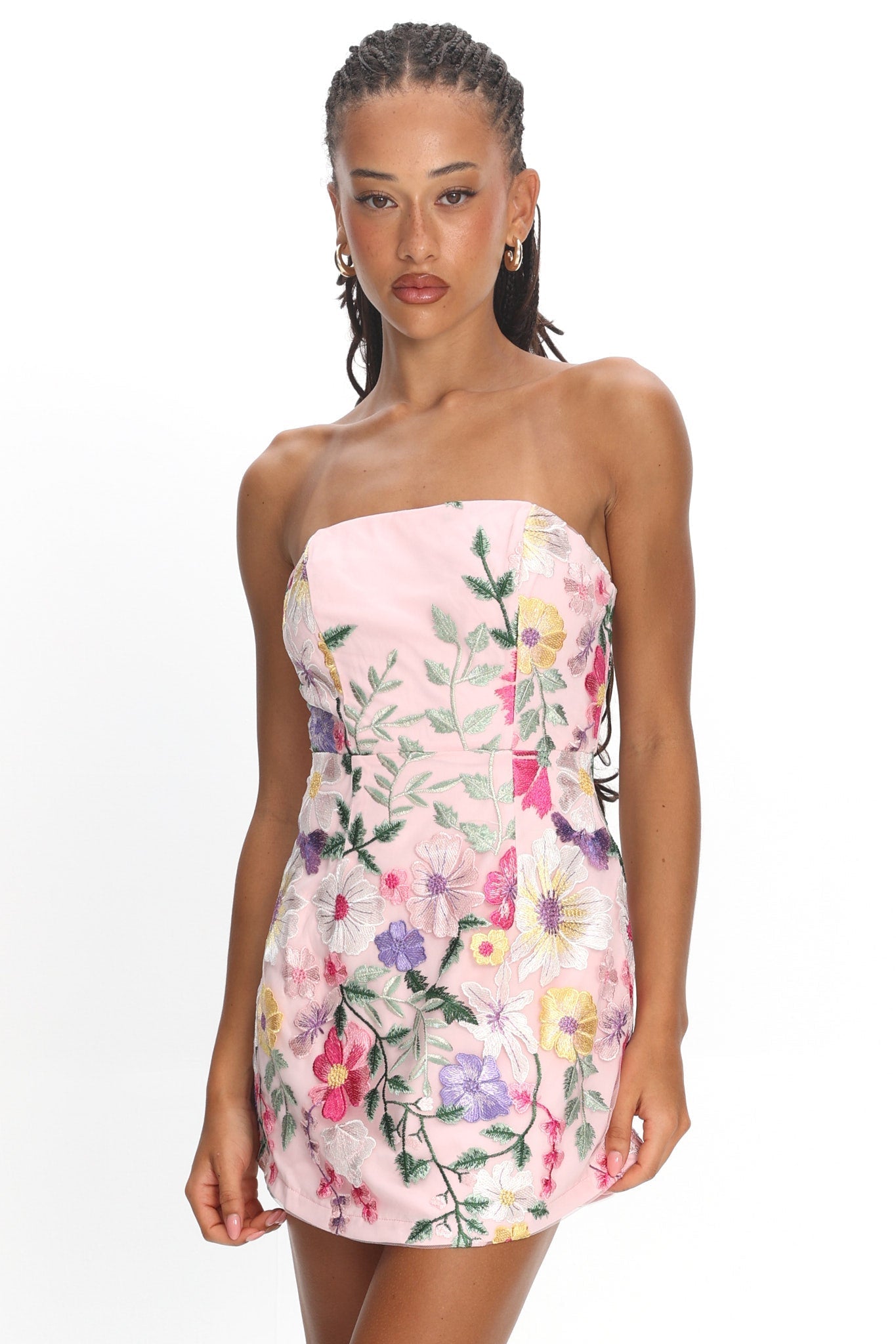 Entered The Chat Strapless Mini Dress Multi
