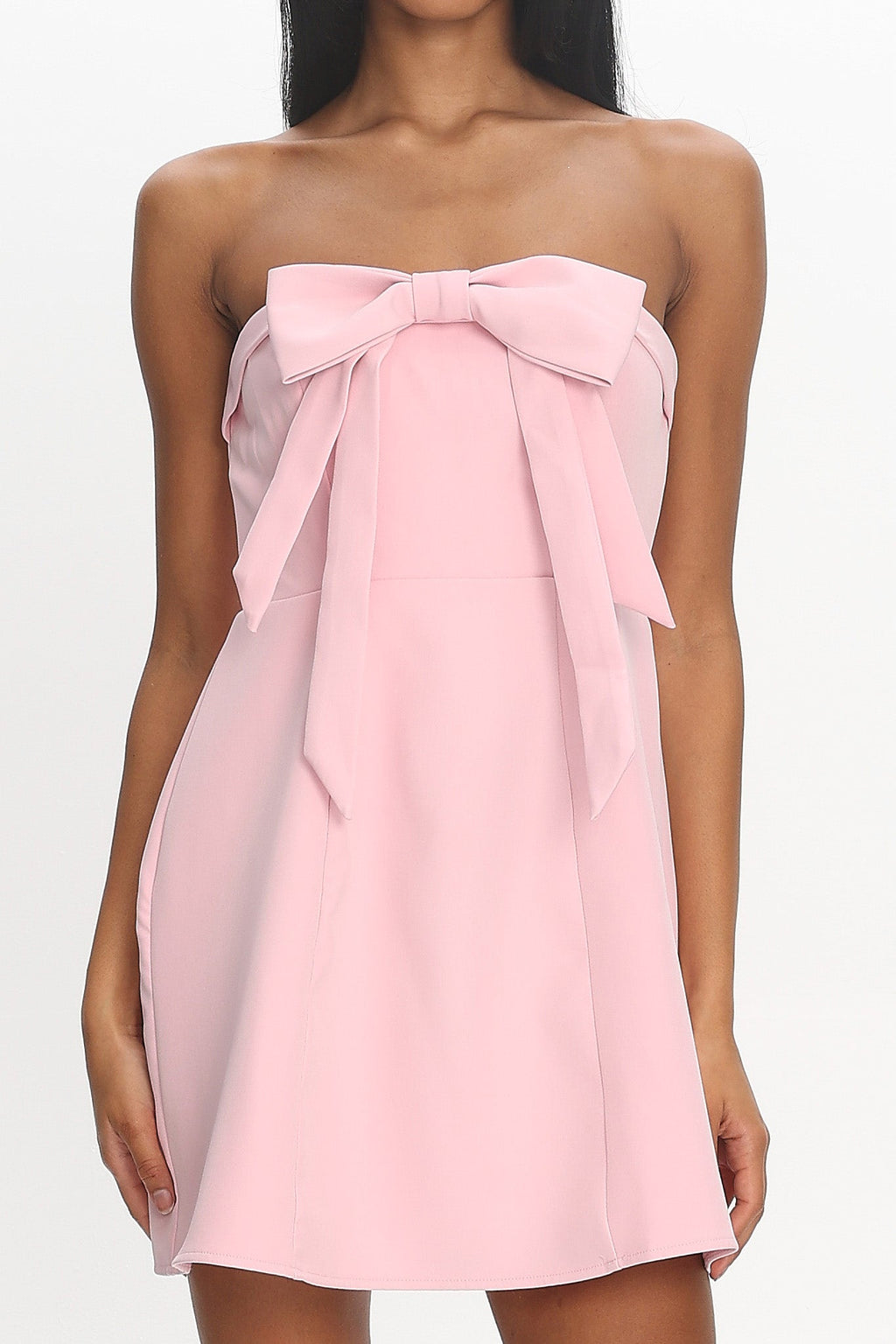 Lollipop Strapless Bow Bust Mini Dress Pink Sorbet