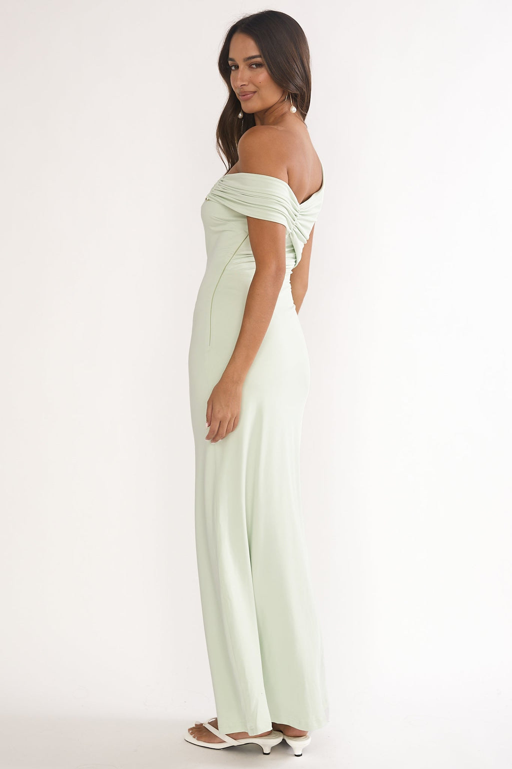 Tilda Asymmetric Neckline Maxi Dress Sage