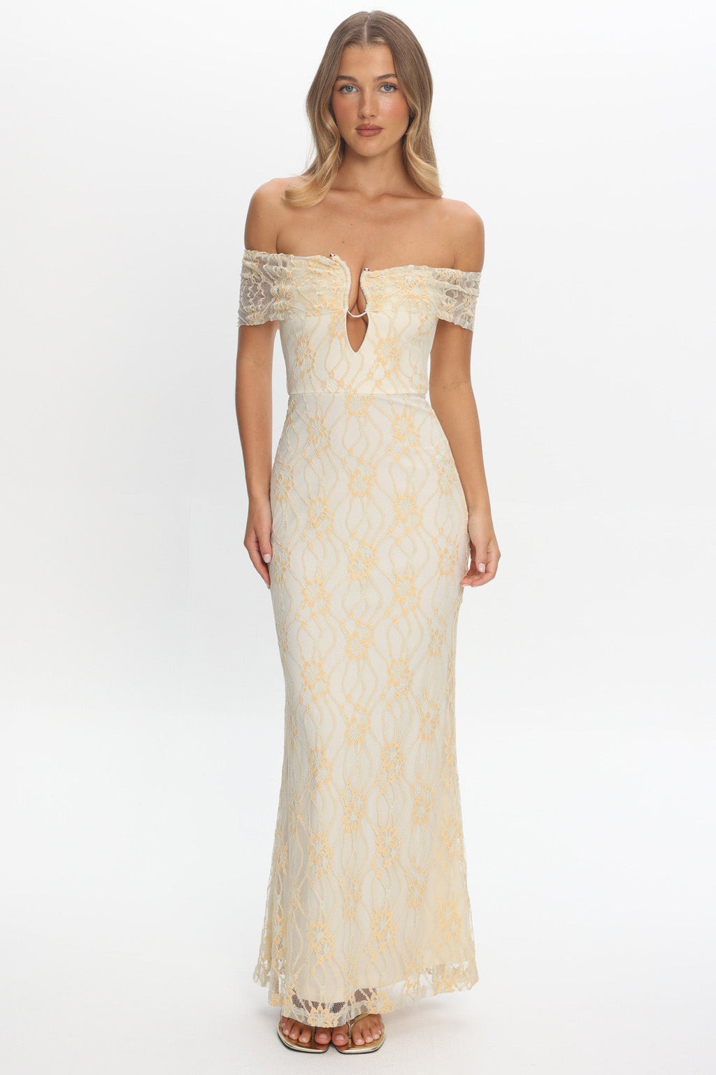 Tilda Off-Shoulder Maxi Dress Lace Butter
