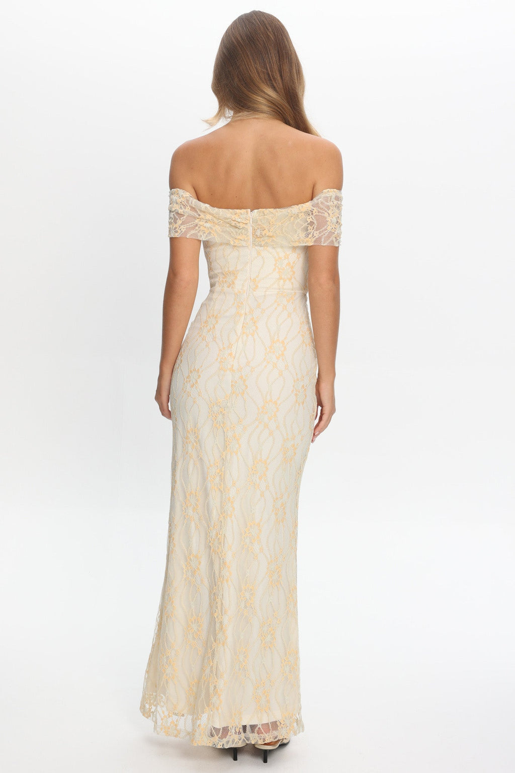Tilda Off-Shoulder Maxi Dress Lace Butter