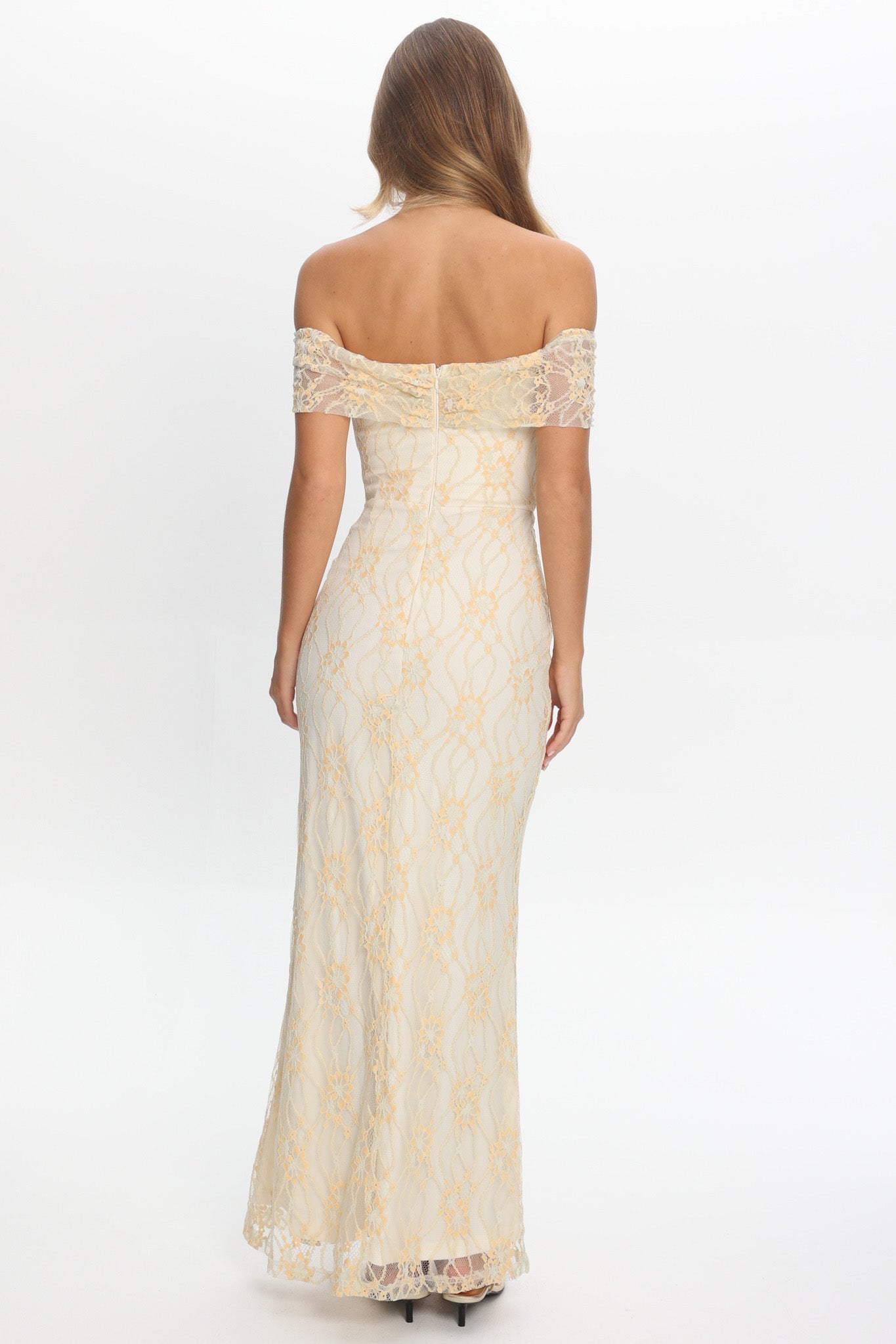Tilda Off-Shoulder Maxi Dress Lace Butter