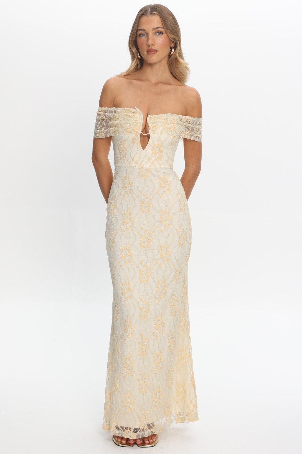 Tilda Off-Shoulder Maxi Dress Lace Butter