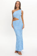 Goodnight Sweetheart Cut-Out Maxi Dress Embellished Blue
