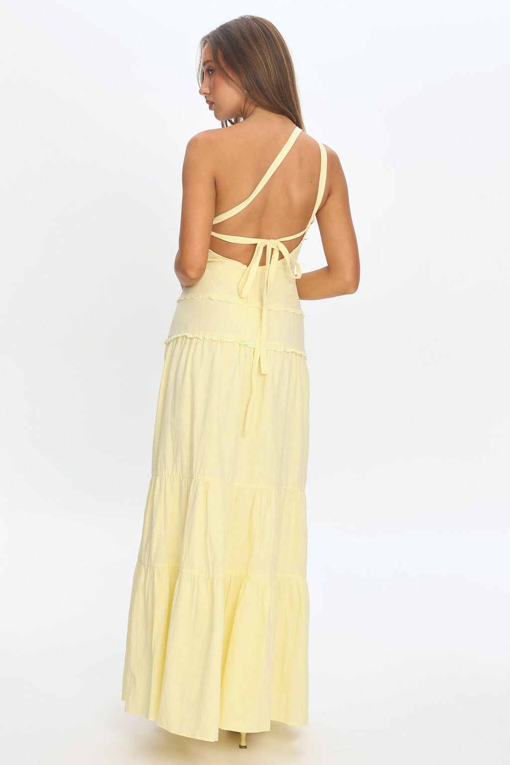 Rico One-Shoulder Strappy Back Maxi Dress Butter