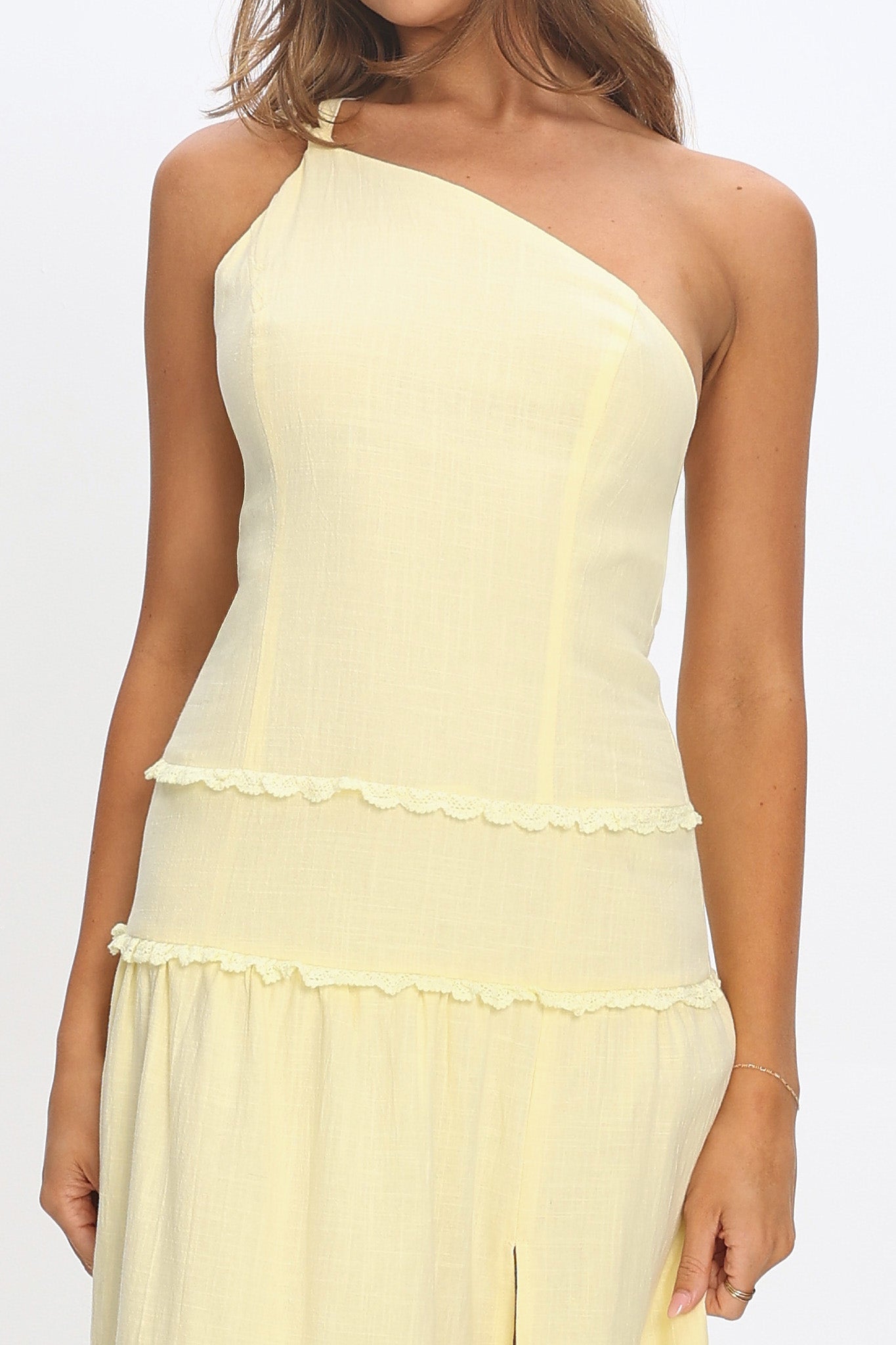 Rico One-Shoulder Strappy Back Maxi Dress Butter