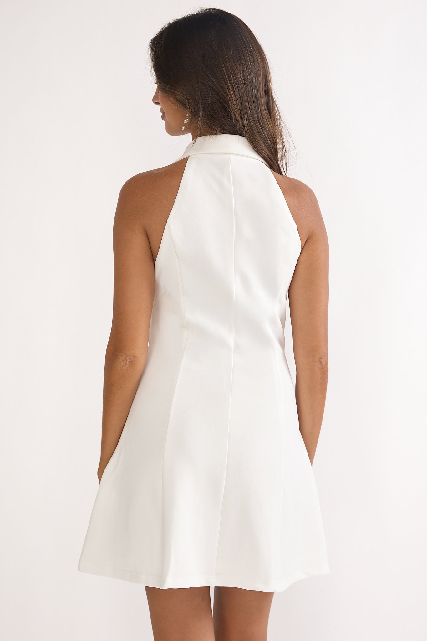 Esmarie Collared Mini Dress White