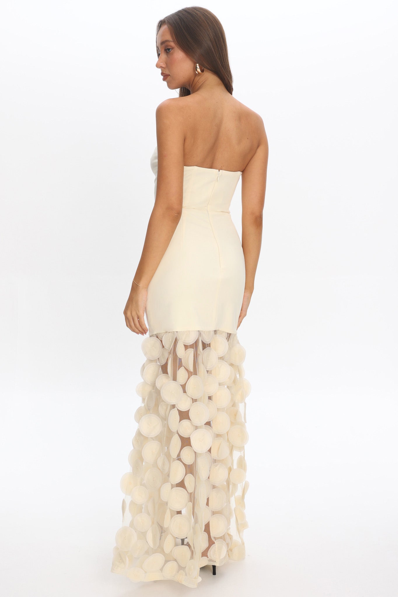 Divora Embellished Hem Maxi Dress Butter