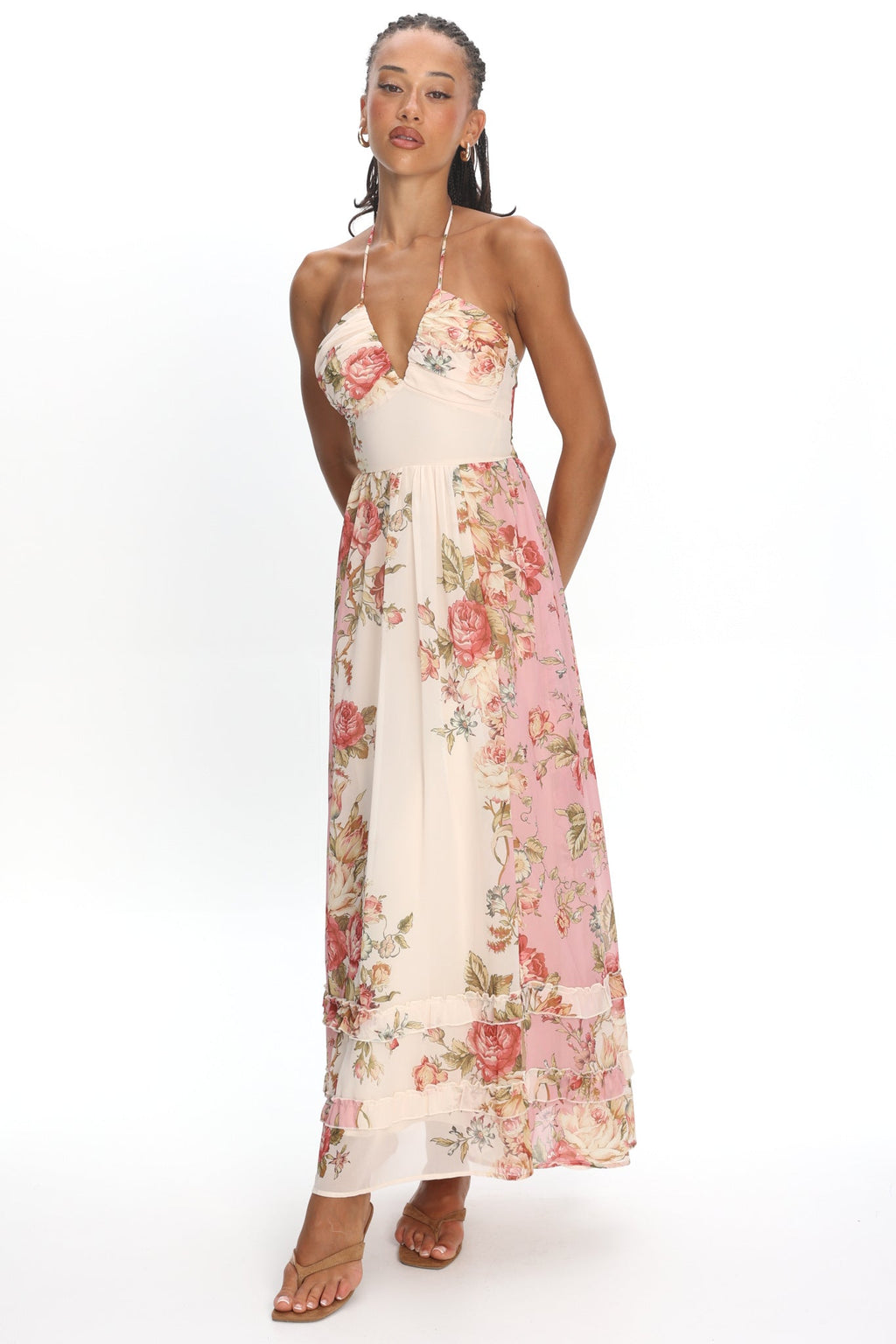 Hilariah Halter Maxi Dress Pink