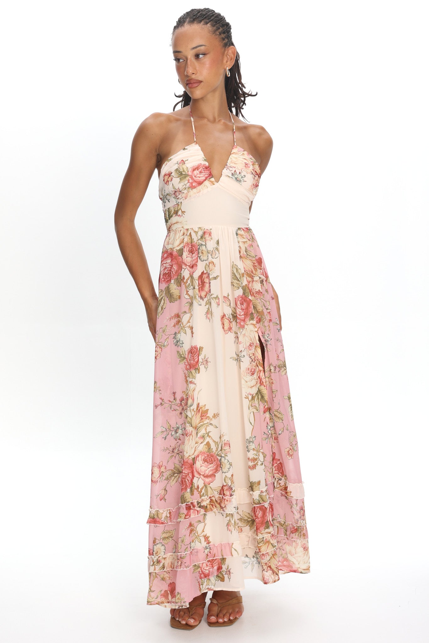 Hilariah Halter Maxi Dress Pink