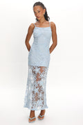 Elowna Embellished Maxi Dress Light Blue