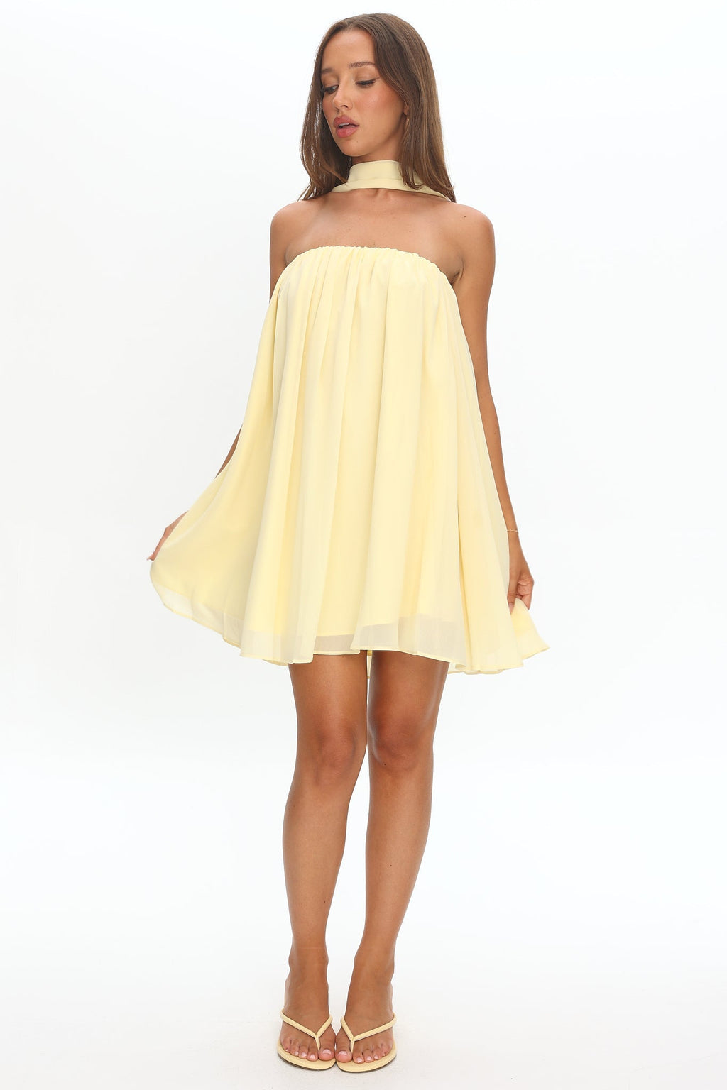 Read The Signs Strapless Mini Dress Butter