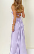 Blaise Lilac Satin Maxi Dress