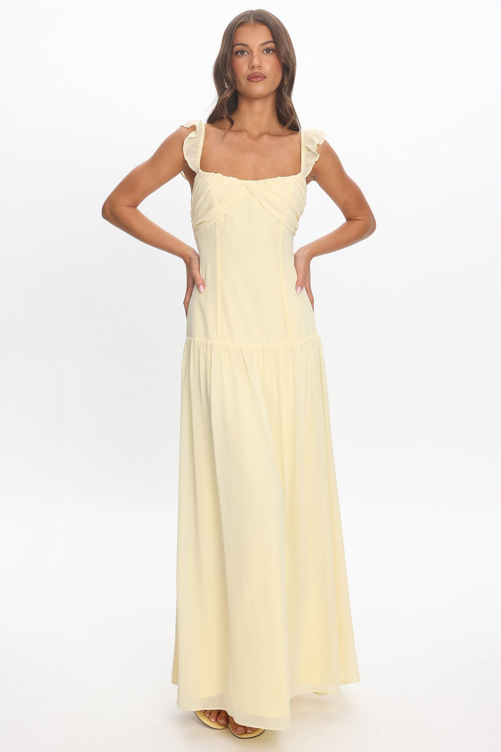 Haisley Drop Waist Ruffle Maxi Dress Butter