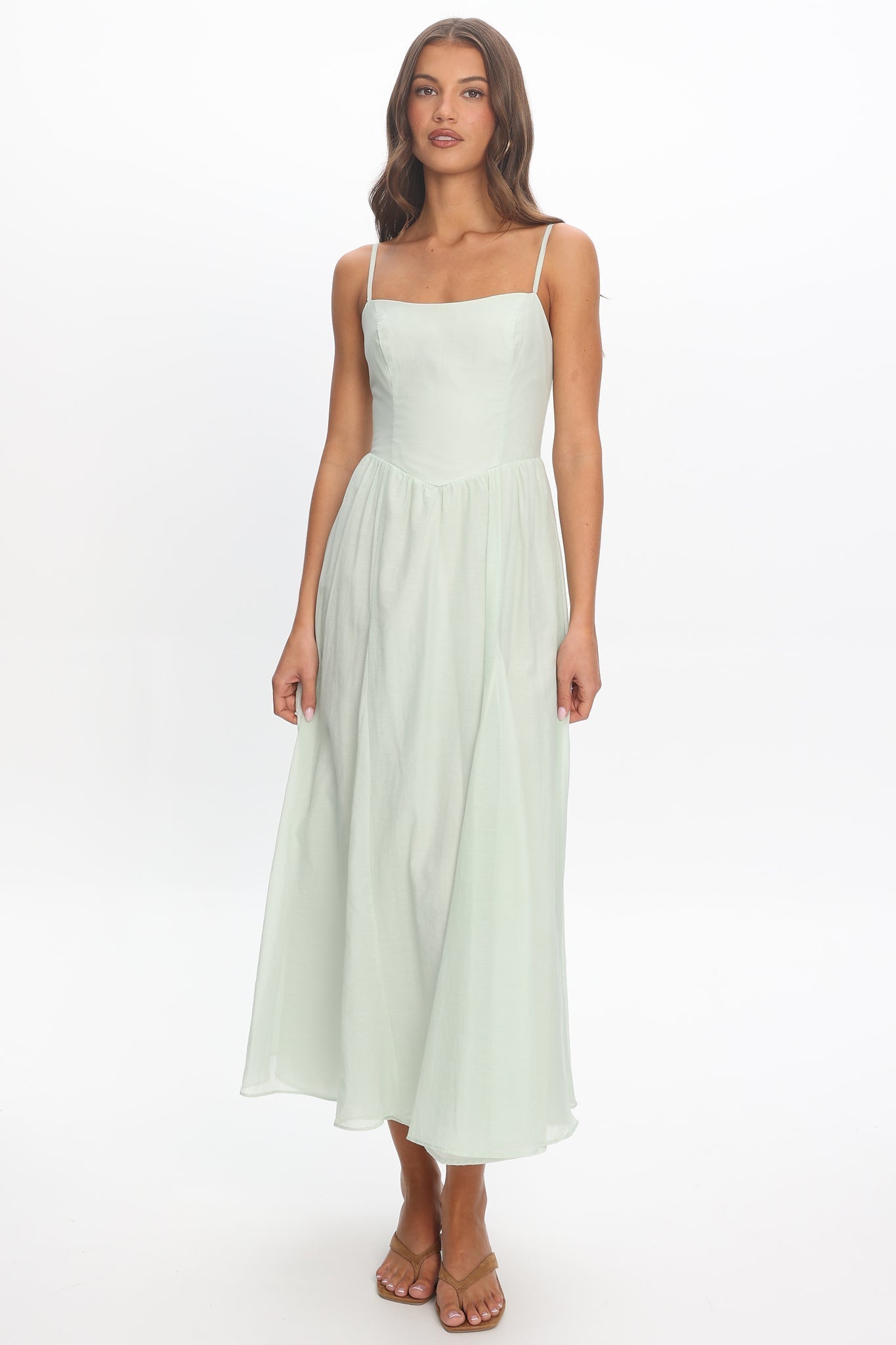 Dulce Scoop Neck Midi Dress Sage