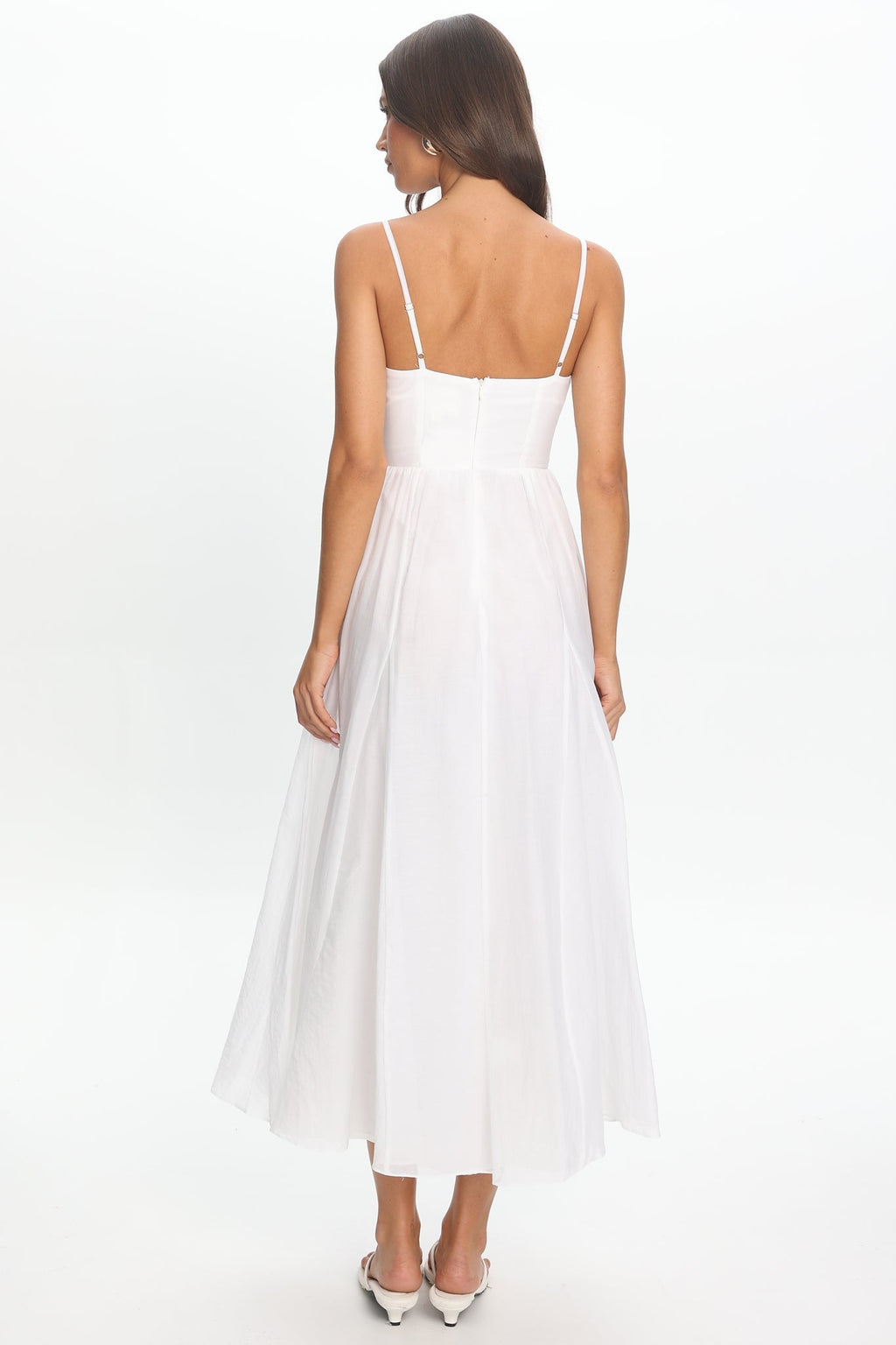 Dulce Scoop Neck Midi Dress White