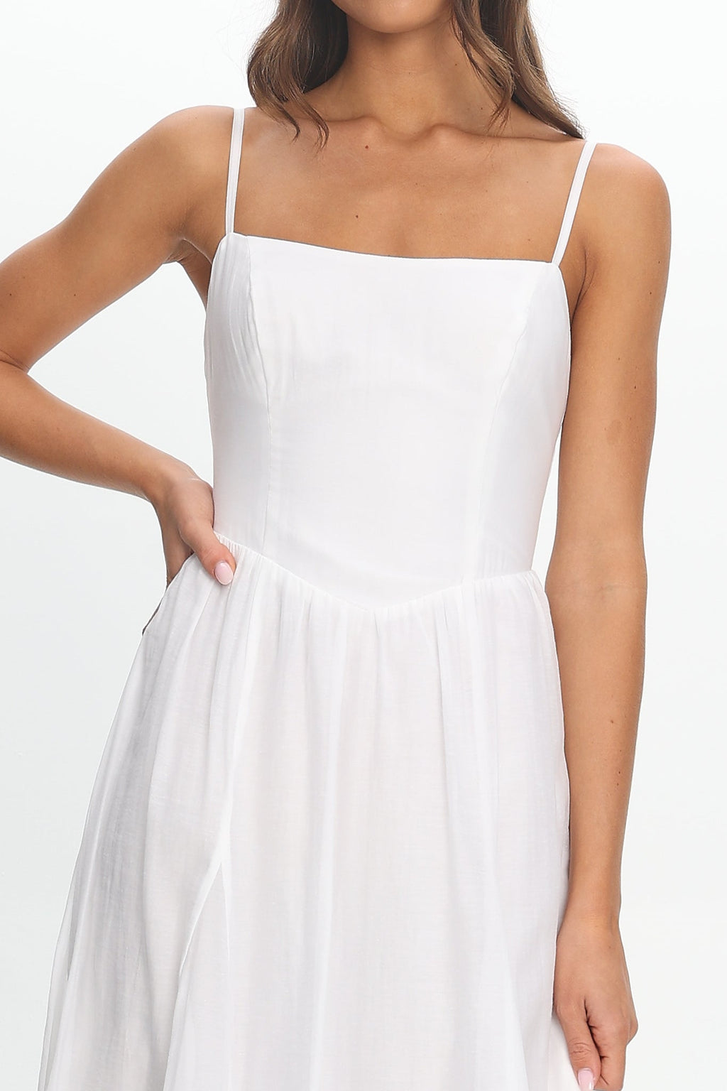 Dulce Scoop Neck Midi Dress White