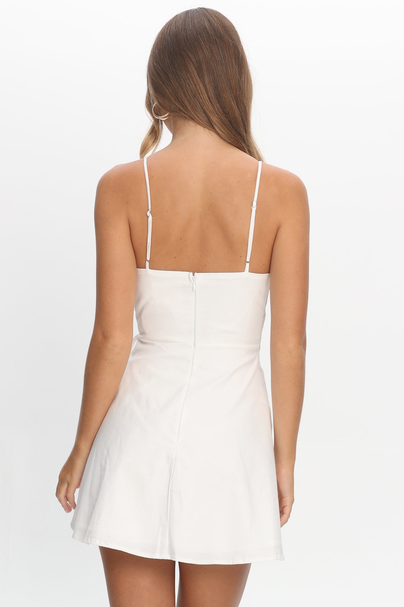 Clyde Wrap Ruffle Mini Dress White