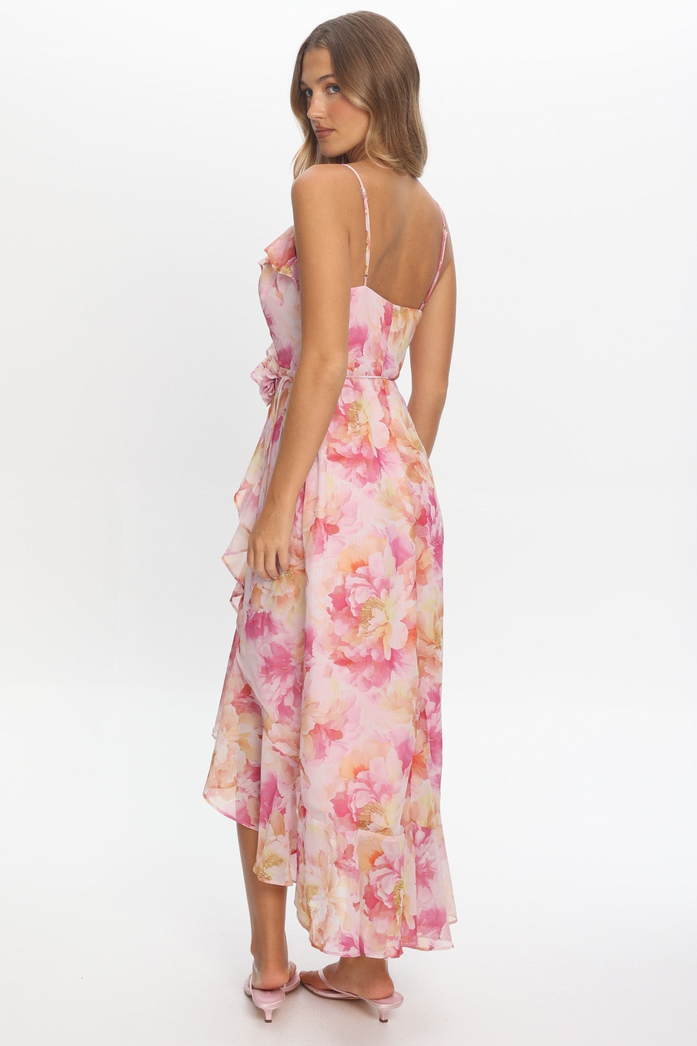 Valora Floral Maxi Dress Pink