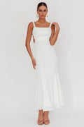 Dream Crush Lace-Up Back Maxi Dress White