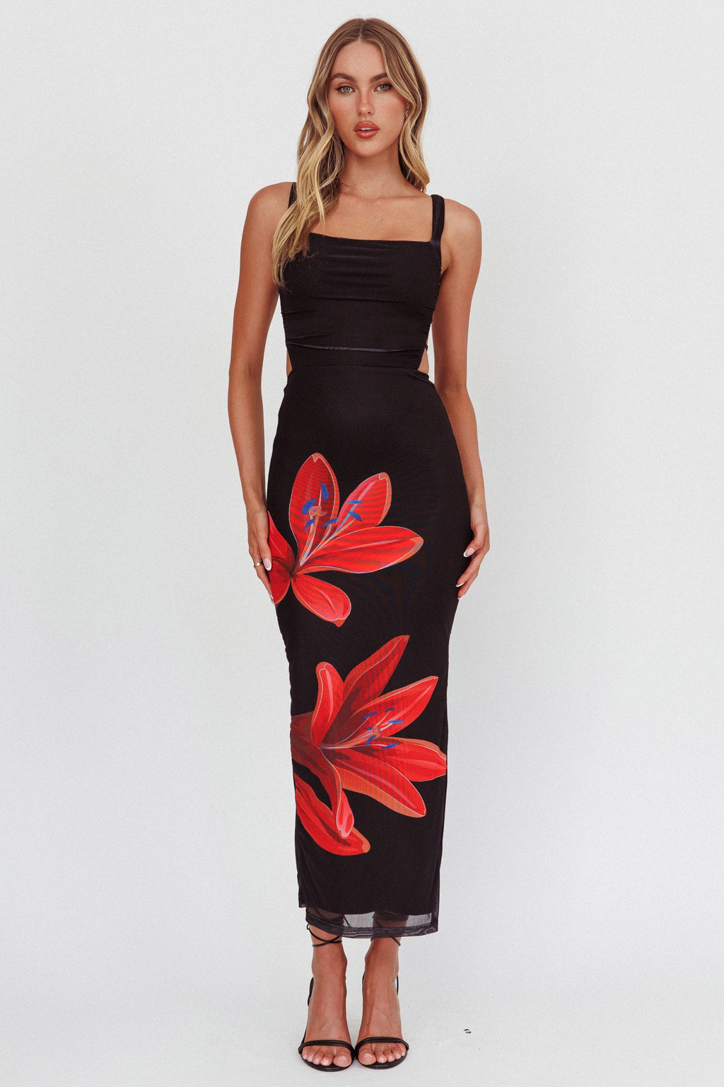 Dream Crush Lace-Up Back Maxi Dress Lily Black