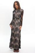 Loveland Off-Shoulder Lace Maxi Dress Black
