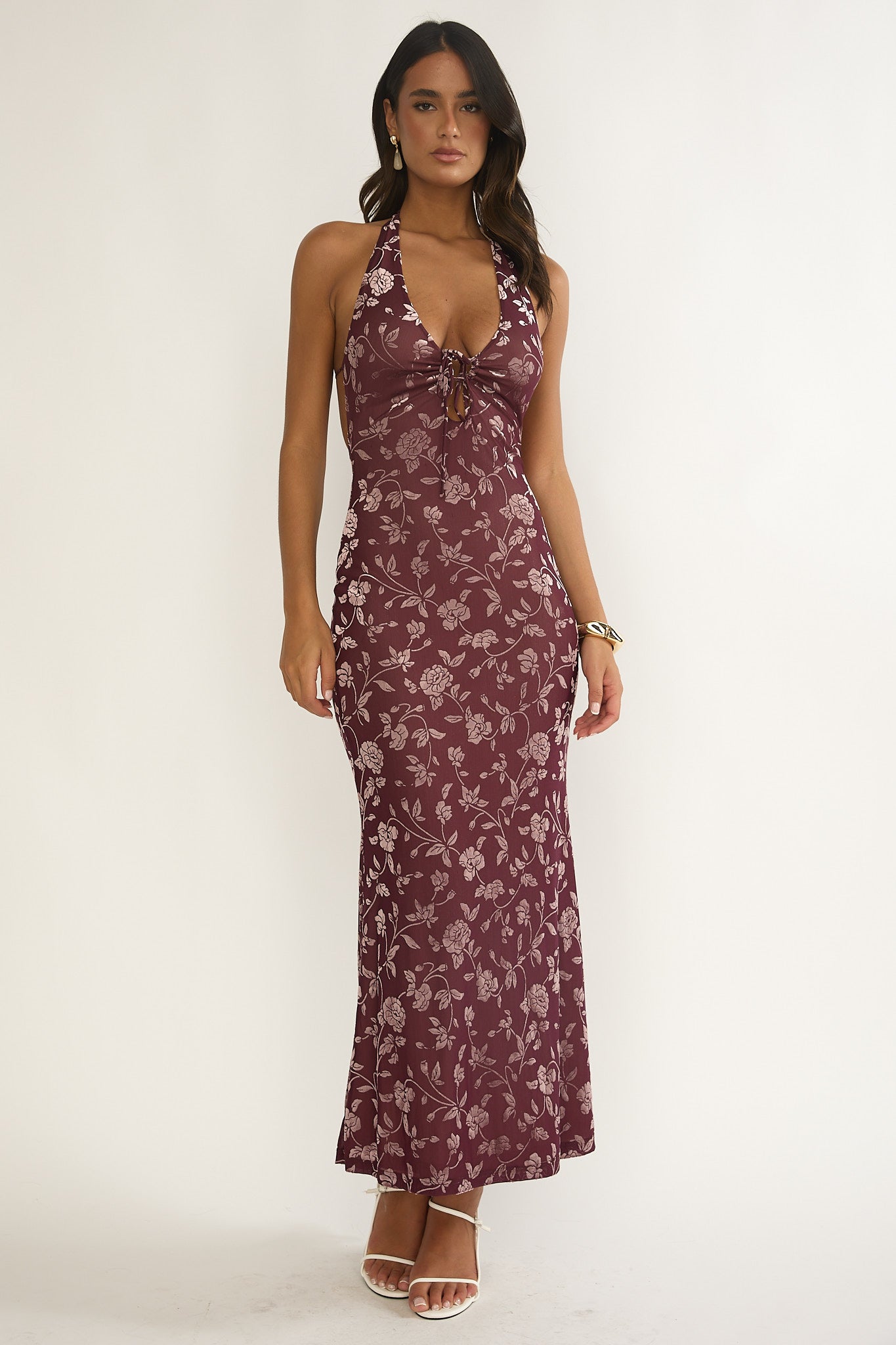 Sing To Me Keyhole Halter Maxi Dress Purple