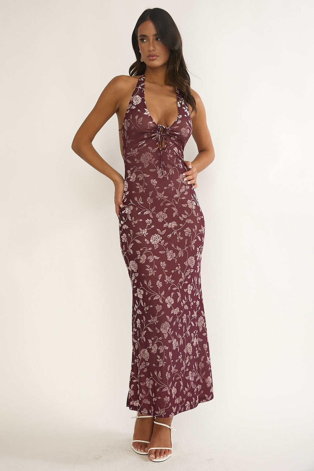 Sing To Me Keyhole Halter Maxi Dress Purple