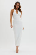 Seek And Find Asymmetric Neckline Dress White