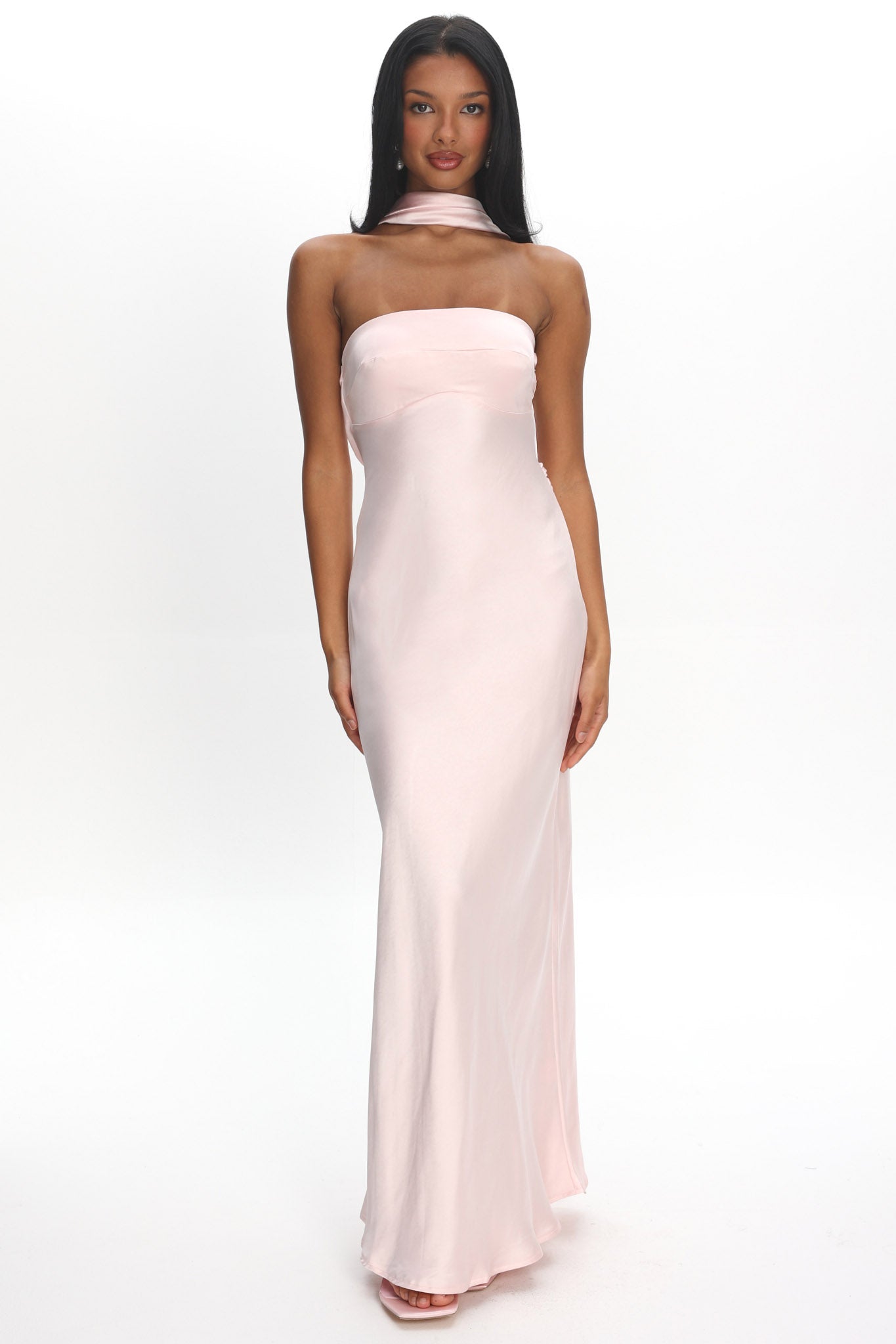 Damsel Reverse Halter Maxi Dress Blush