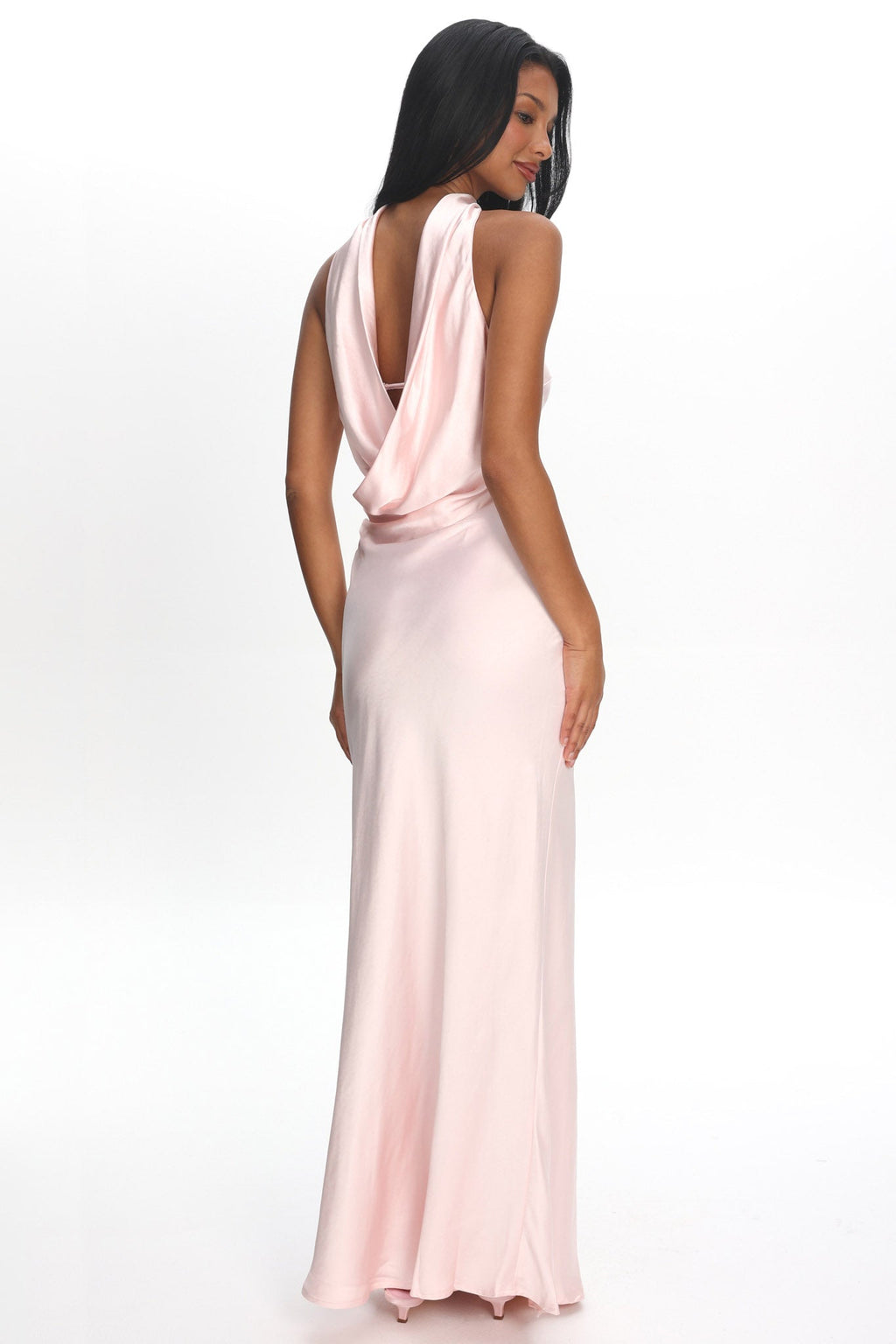 Damsel Reverse Halter Maxi Dress Blush