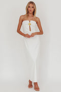 Sonrisa Strapless Cut-Out Maxi Dress White