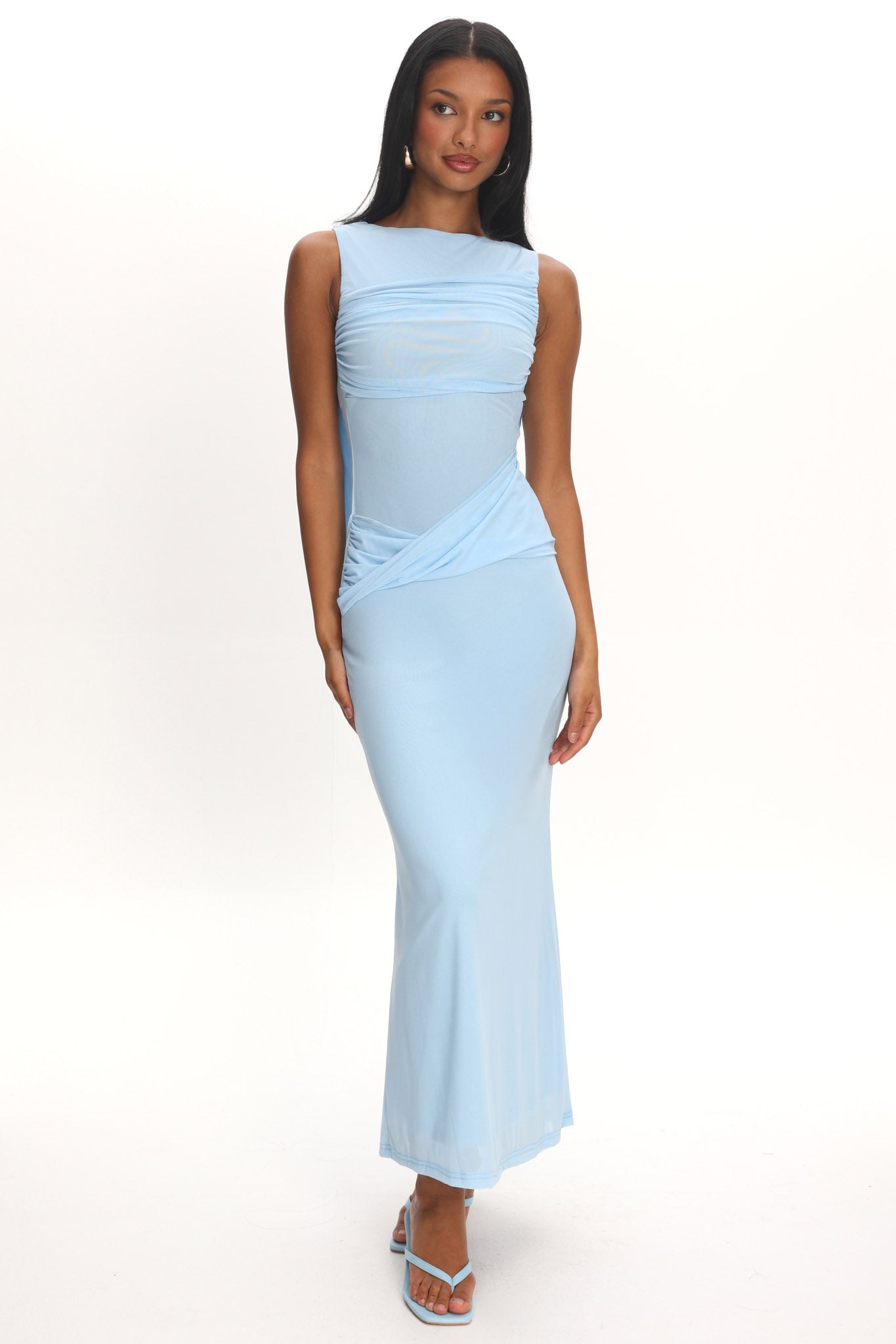 Carri Twist Waist Maxi Dress Ice Blue
