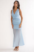 Clarisa Twist Waist Maxi Dress Blue
