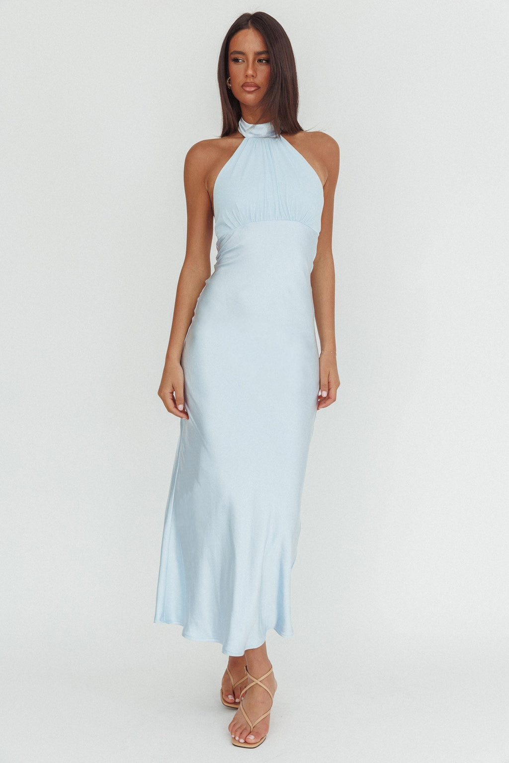 Kaivira Halterneck Maxi Dress Ice Blue