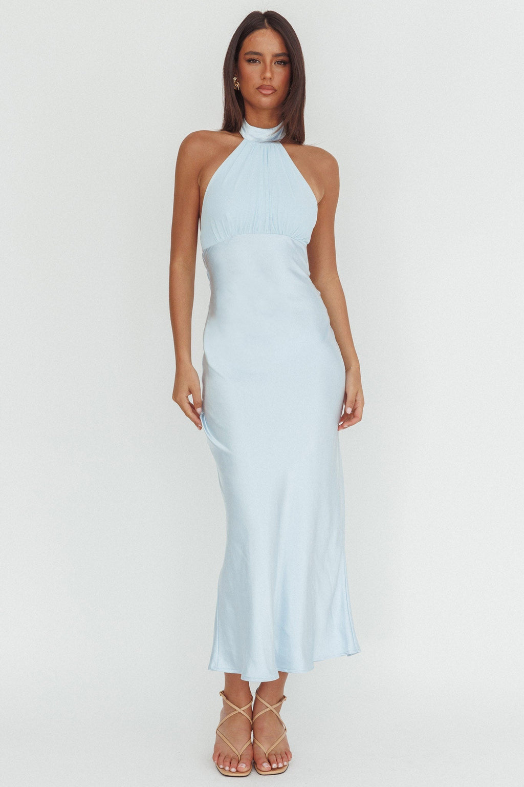 Kaivira Halterneck Maxi Dress Ice Blue