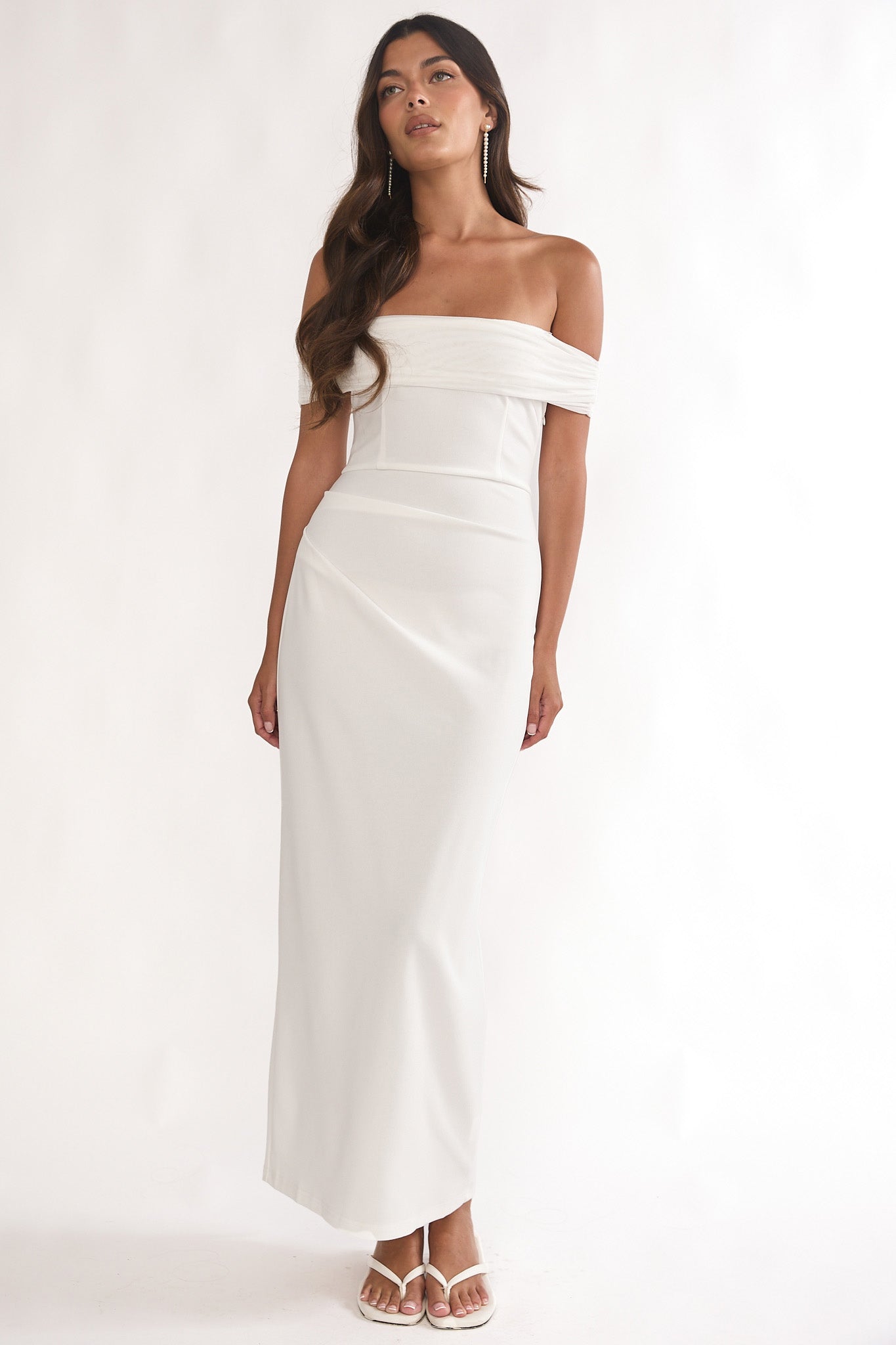 Love Languages Off-Shoulder Maxi Dress White