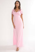 Elorin Lace Trim Maxi Dress Pink