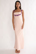 Elowra Bow Bust Maxi Dress Pink