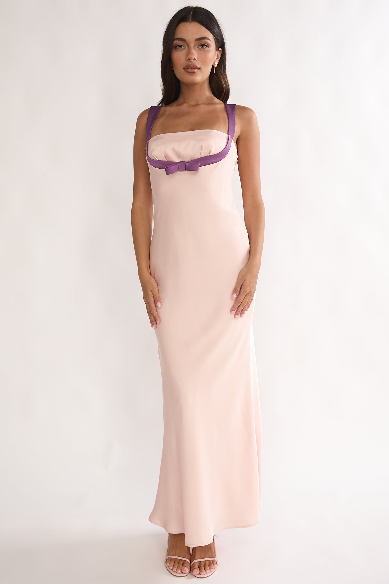 Elowra Bow Bust Maxi Dress Pink