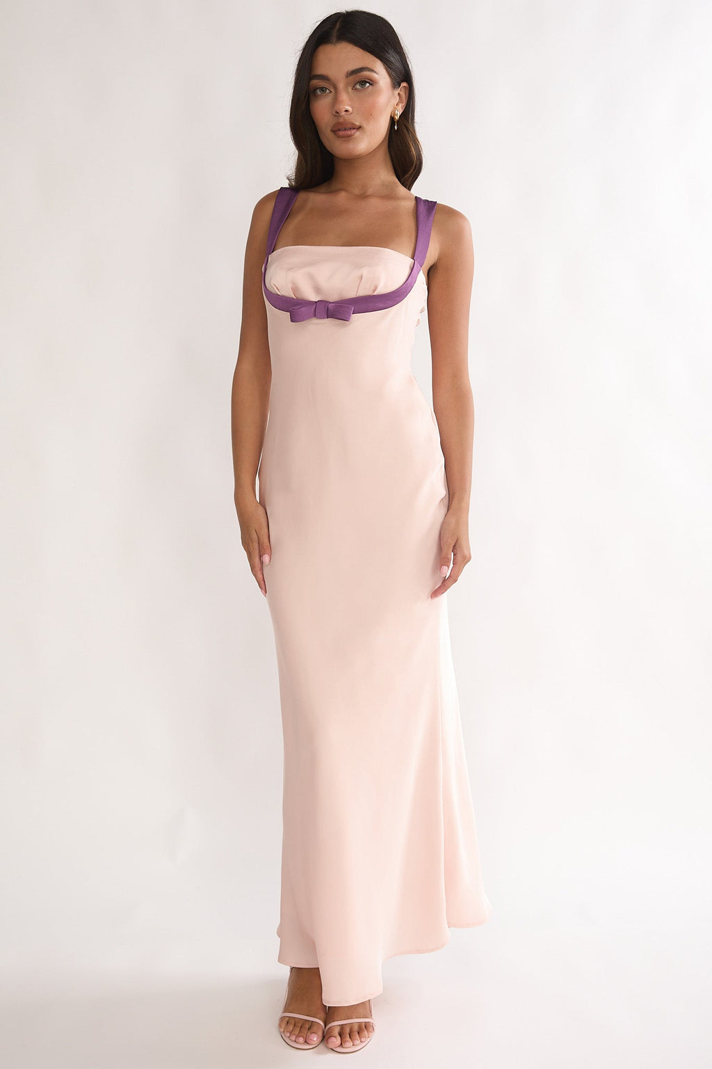 Elowra Bow Bust Maxi Dress Pink
