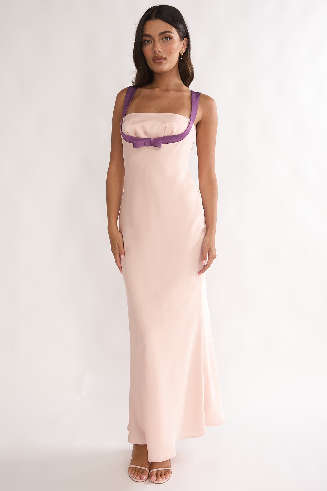 Elowra Bow Bust Maxi Dress Pink