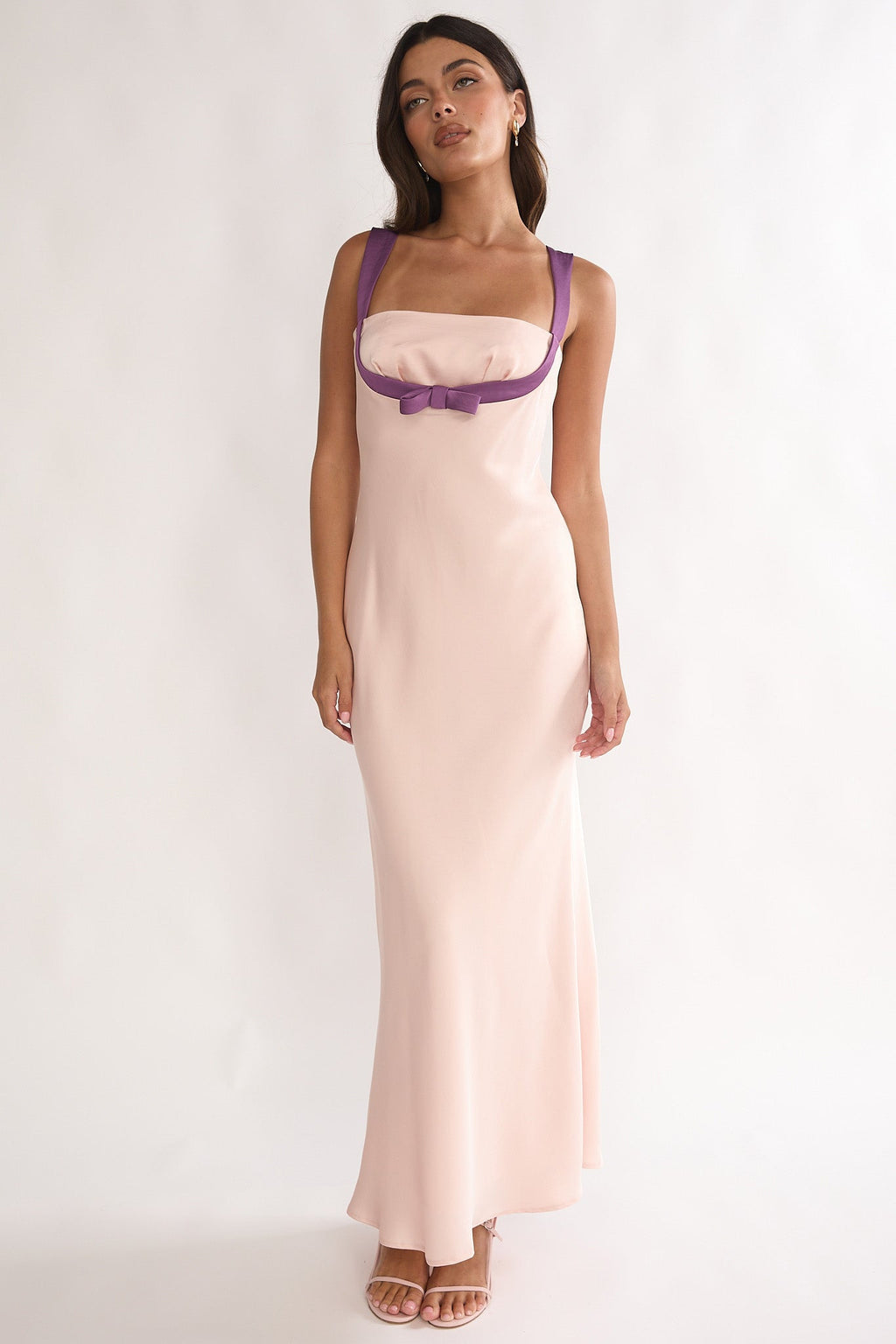 Elowra Bow Bust Maxi Dress Pink