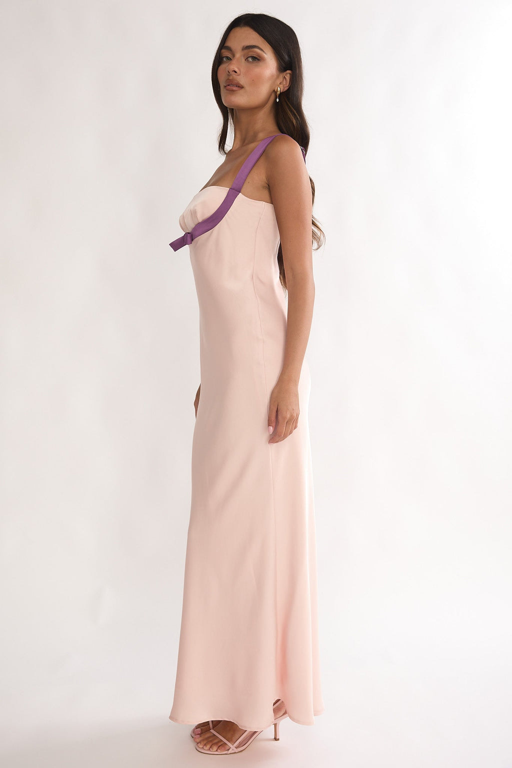 Elowra Bow Bust Maxi Dress Pink
