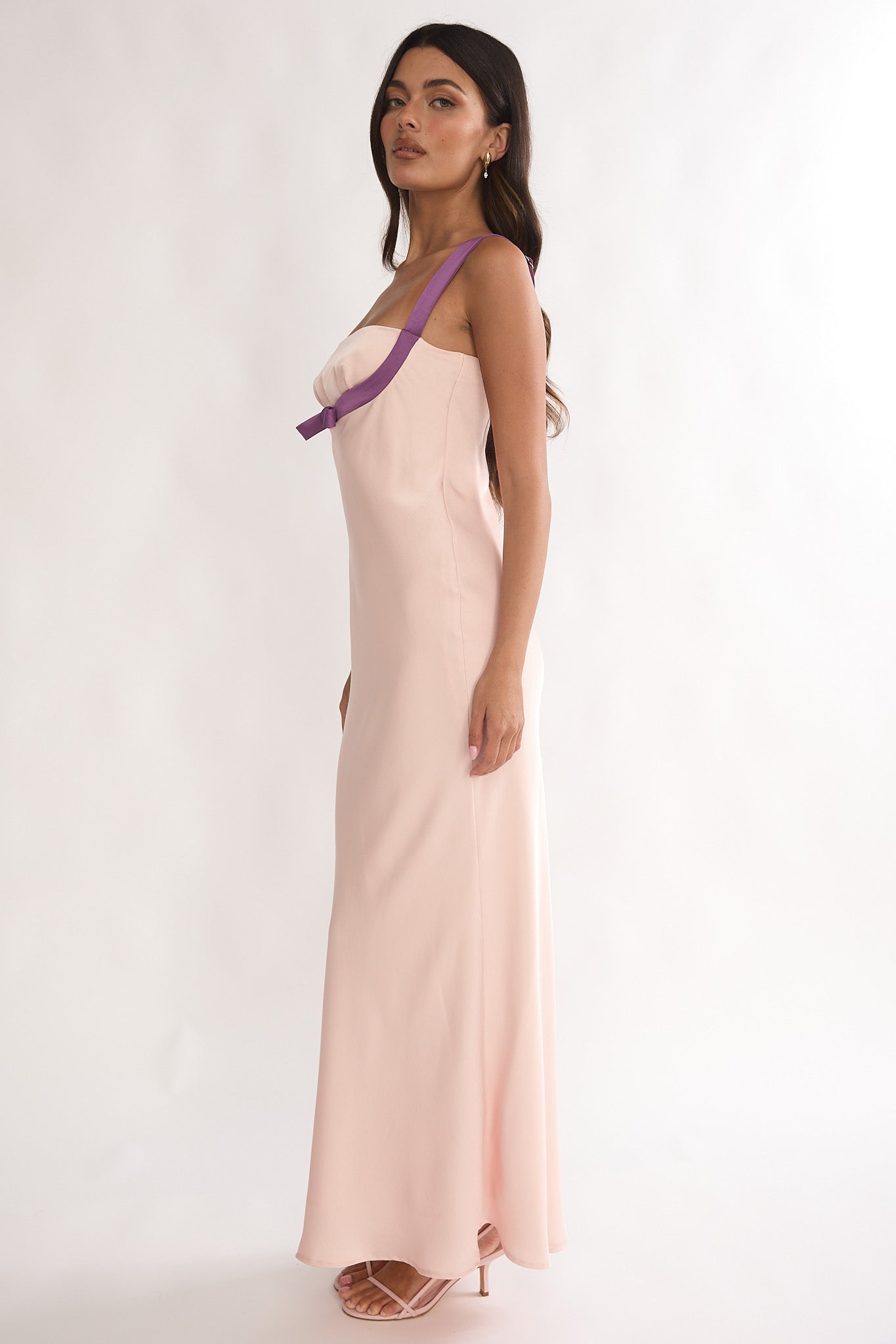 Elowra Bow Bust Maxi Dress Pink