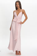 Ambrette Bow Waist Maxi Dress Pink