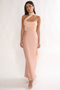 Merisalyn Strapless Scarf Maxi Dress Apricot